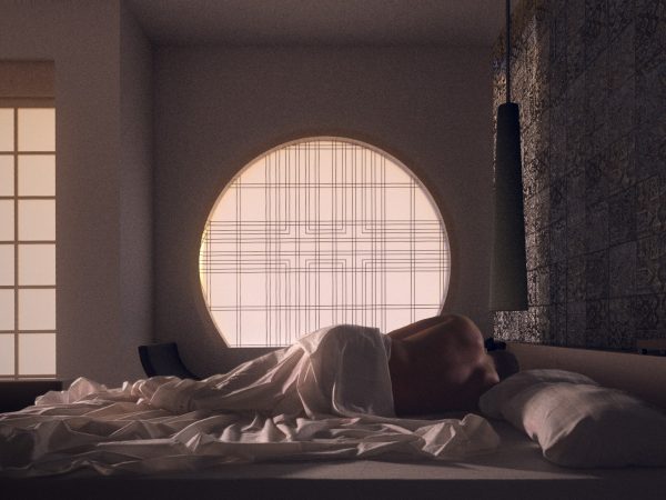 MAN in bed back MAN in bed back